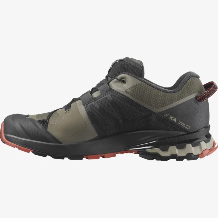 Black / Olive Salomon Xa Wild Men's Trail Running Shoes | PH 46203I